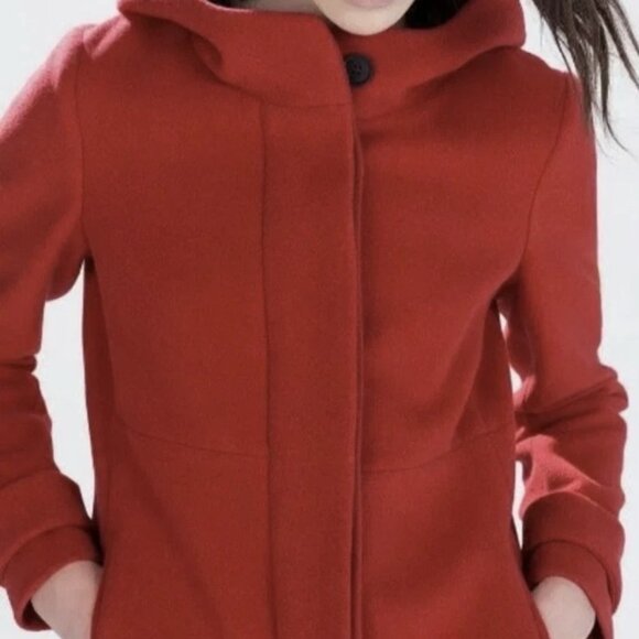 Zara Jackets & Blazers - Zara Women's Size Medium Red Wool Duffel Hooded Jacket